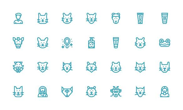 28 Bold Line Icons for Face Graphics Organized Icon Pack for Quick Access vector