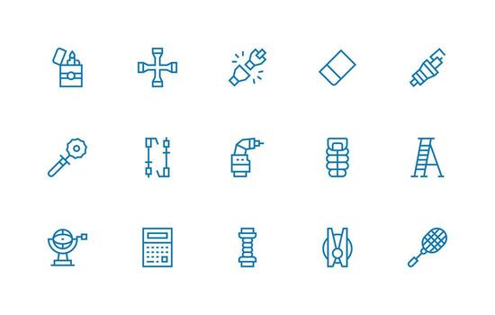 15 Regular Line Designs for Tool Icons Responsive Icon Set for Flexible Layouts vector