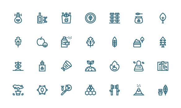 28 Bold Line Icons for Natural Graphics Simple Icons for Interface and Wireframes vector