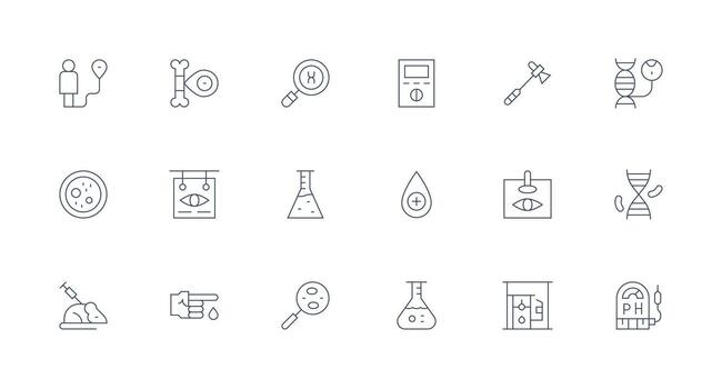 Minimal Line Icons from Testing Set with 18 Vectors UI and UX Focused Icon Collection