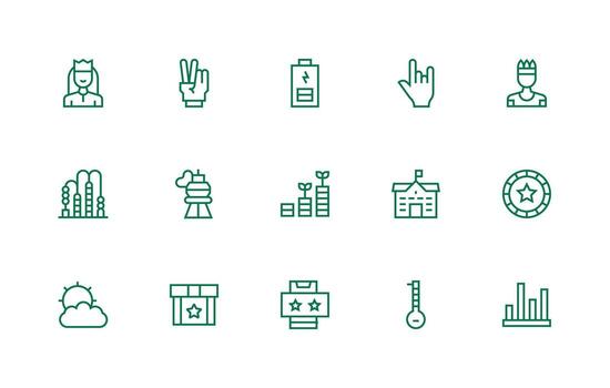 alto diseño íconos presentando 15 en regular línea estilo editable icono colección vector