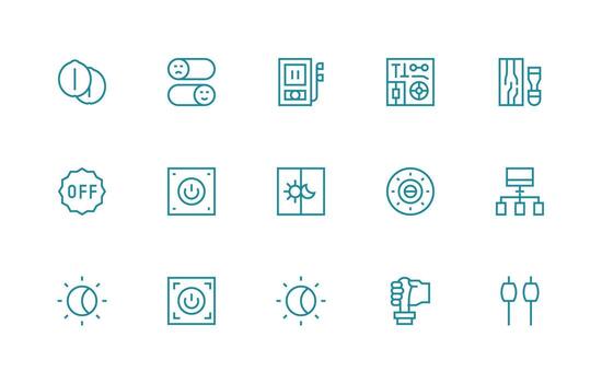 15 Icons for Switch in Regular Line Format Clean Icon Set Icon Pack for UI Projects vector