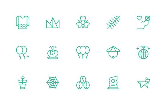 15 Regular Line Vectors for Decoration Theme User Interface Icons for Digital Products