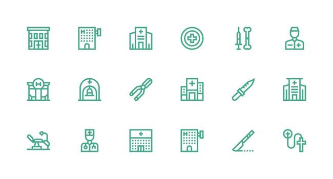 18 Strong Stroke Line Style Icons from Surgery Collection Neatly Designed Icons for Web Platforms vector