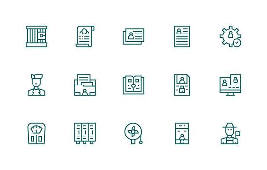 15 Regular Line Vectors for Personal Theme Core Icon Collection for Daily Tasks