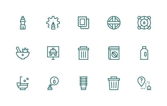 Empty Visual Pack containing 15 Regular Line Icons General Use Icon Pack vector