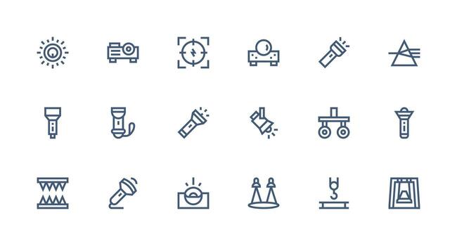 Beam featuring 18 Icons in Strong Stroke Line Design Fully Editable Icon Set for Web vector