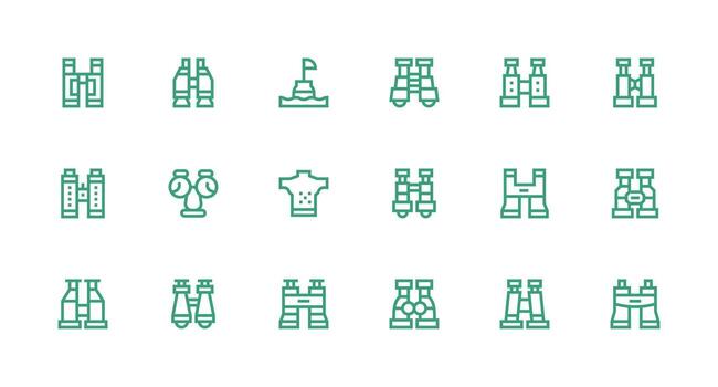 Spotting Icon Set with 18 Strong Stroke Line Graphics Basic Icon Series vector