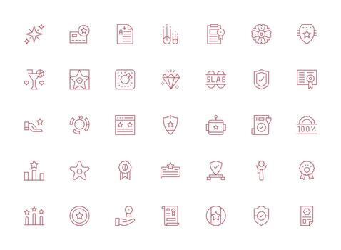 Quality Design Icons featuring 35 in Light Line Style Full Icon Library for UI Designers vector