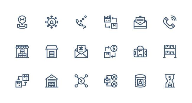 18 Strong Stroke Line Style Icons from Inbound Collection Full Icon Library for UI Designers vector
