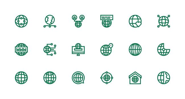 Vector icons of internet symbols and themes