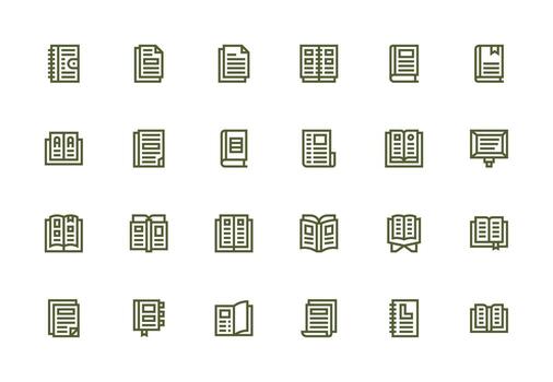 Book and document icons collection vector