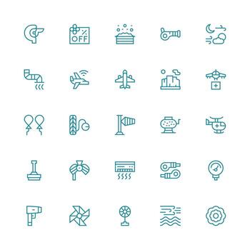 various technology icons in a grid vector