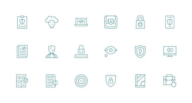 Minimalist security icons collection vector