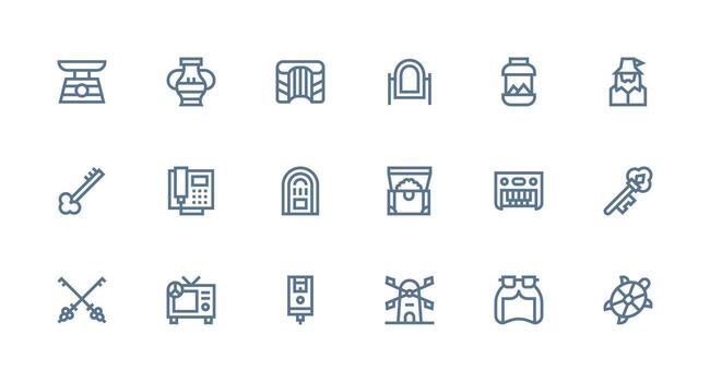 fuerte carrera línea íconos desde antiguo conjunto con 18 vectores esencial icono colección