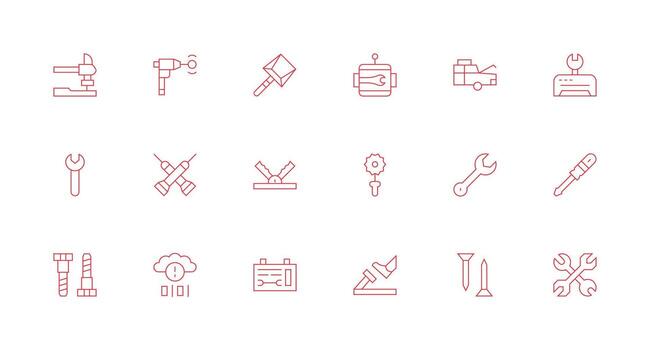 engineering tool icons collection vector
