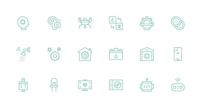 Technology icons showing automation and innovation vector