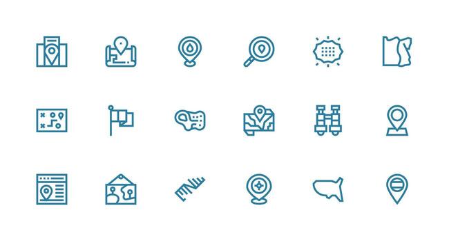 Collection of navigation and location icons vector