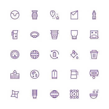 Medium Stroke Outline Icons from Empty Set with 25 Vectors General Use Icon Pack