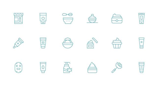 18 Minimal Line Icons for Cream Graphics High-Resolution Icons for Any Platform vector