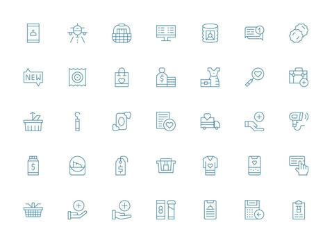 Light Line Icons from Item Set with 35 Vectors Scalable Icon Pack