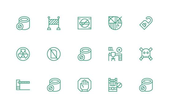 Regular Line Style Do Not Enter Icons with 15 Vectors Simple Icon Pack