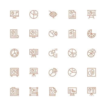 Medium Stroke Outline Icons from Pie Chart Set with 25 Vectors Full Icon Library for UI Designers