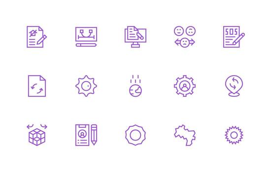 purple icons for design and technology vector