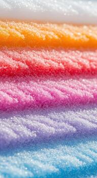 Colorful snow layers create a vibrant and textured winter background image photo