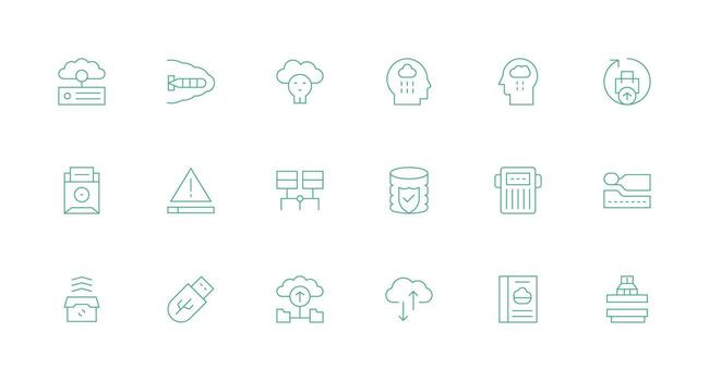 Icons of technology and security concepts vector
