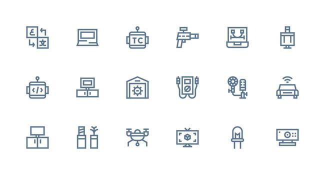 Collection of tech-related icons vector