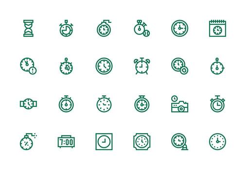 Collection of clock and timer icons vector