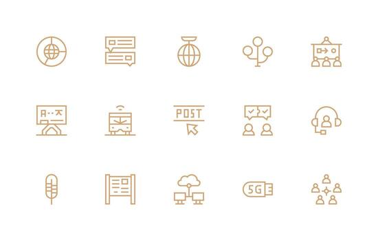 Icons representing communication and technology vector