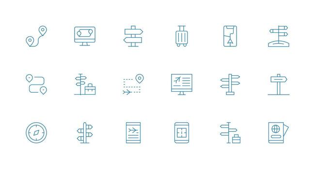 collection of navigation icons for design vector