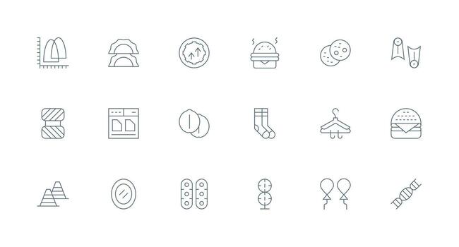 18 mínimo línea íconos para doble gráficos diseño icono colección vector