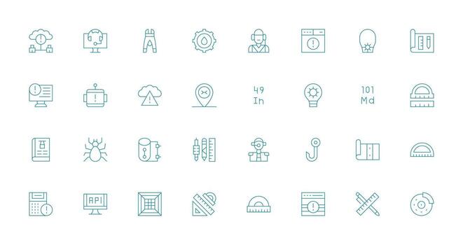engineering and tech icons collection vector