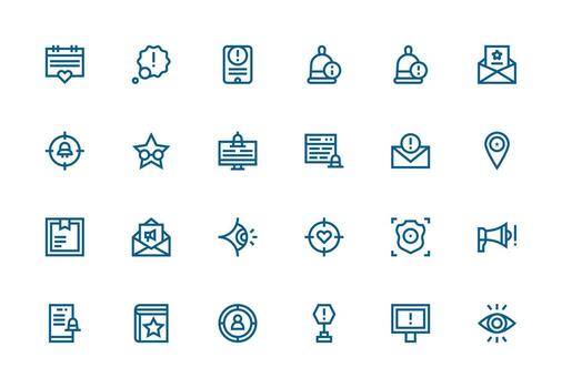 Set of notification and alert icons vector