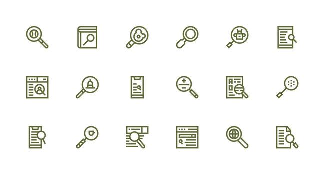 Icons representing search functions vector