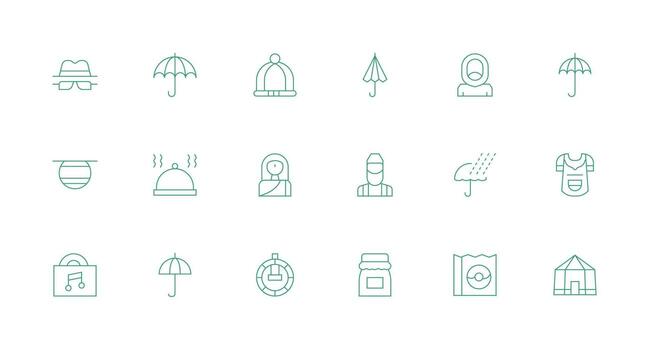 18 Icons for Cover in Minimal Line Format Simple Icons for Interface and Wireframes vector