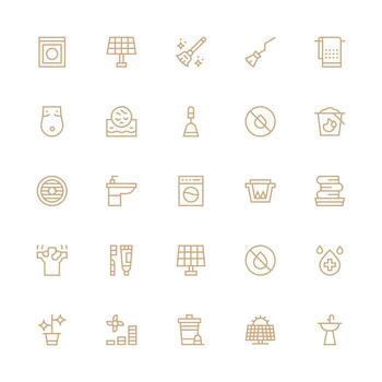 Clean Icon Set with 25 Medium Stroke Outline Graphics Neatly Designed Icons for Web Platforms vector