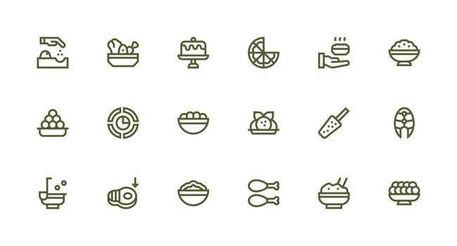 18 Strong Stroke Line Vectors for Portion Theme Clean Icon Collection for Web Use