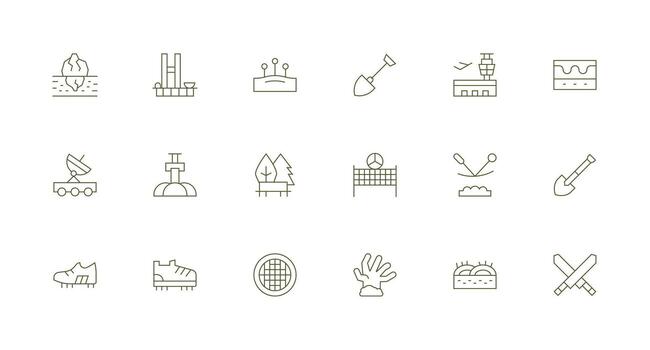 Minimal Line Icons from Ground Set with 18 Vectors Theme-Based Icon Pack
