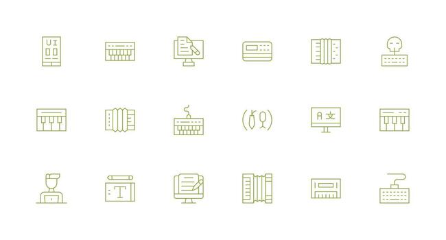 18 Minimal Line Style Icons from Keyboard Collection UI and UX Focused Icon Collection vector