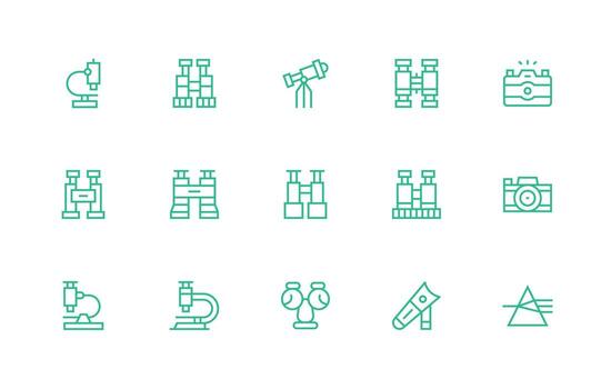 óptica conjunto con 15 regular línea íconos interfaz íconos para diario utilizar vector