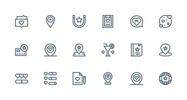 Strong Stroke Line Style Preferred Icons with 18 Vectors Pixel Perfect Icons for Modern Apps