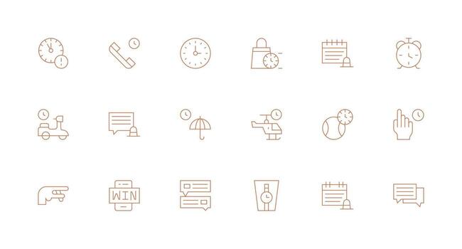 Prompt featuring 18 Icons in Minimal Line Design Complete Icon Set for Mobile Apps vector
