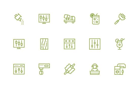 Mixer Icon Collection with 15 Regular Line Designs Detailed Icon Collection for Design Systems vector