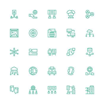 Medium Stroke Outline Icons from Sharing Set with 25 Vectors Digital Icon Collection
