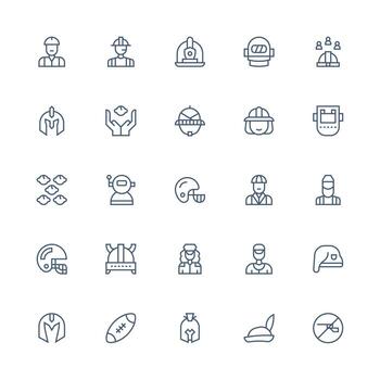 Icons representing various professions and activities vector