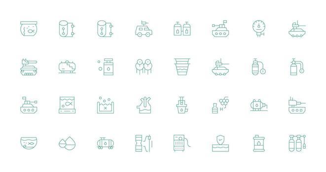 Minimalistic science and technology icons vector
